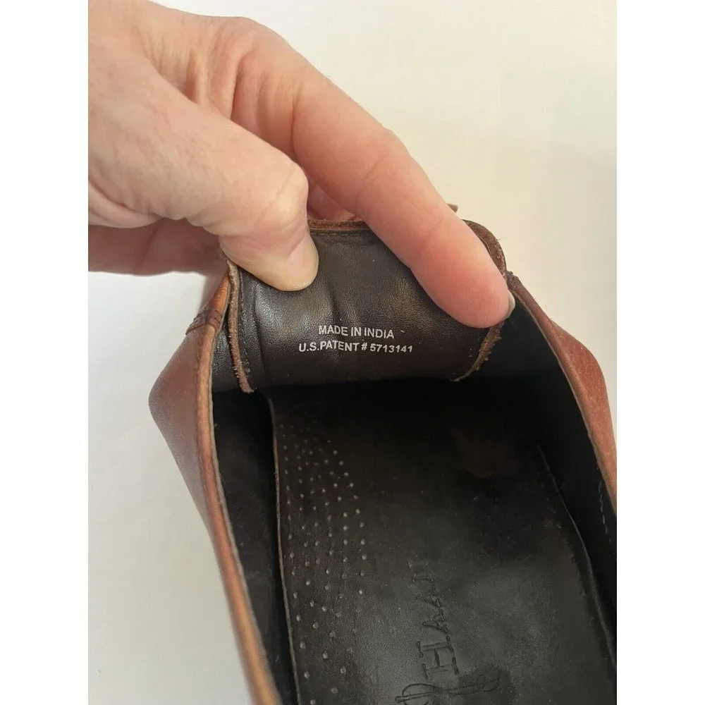 Cole Haan Mens Oxfords Shoes 10 M Brown Leather C10411 Lace Up Flat Heel
